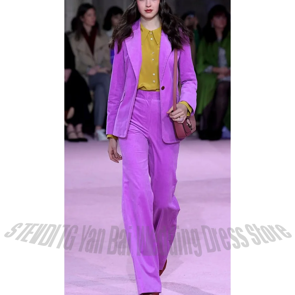Corduroy Women's Two Piece Suit Single Button Jacket Straight Fit Pants High Quality Fashion Runway Office Commuter Outfit
Corduroy Women's Two Piece Suit Single Button Jacket Straight Fit Pants High Quality Fashion Runway Office Commuter Outfit