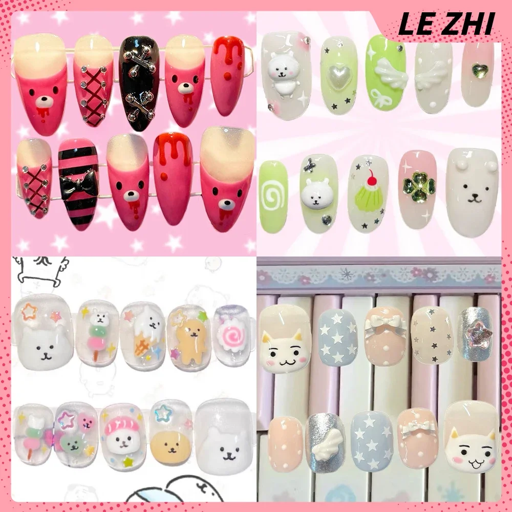 Kawaii Rilakkuma Short Square Round Handmade Reusable False Nails Wings Four-Leaf Clover Shining Stars Polka Point Press On Nail
Kawaii Rilakkuma Short Square Round Handmade Reusable False Nails Wings Four-Leaf Clover Shining Stars Polka Point Press On Nail