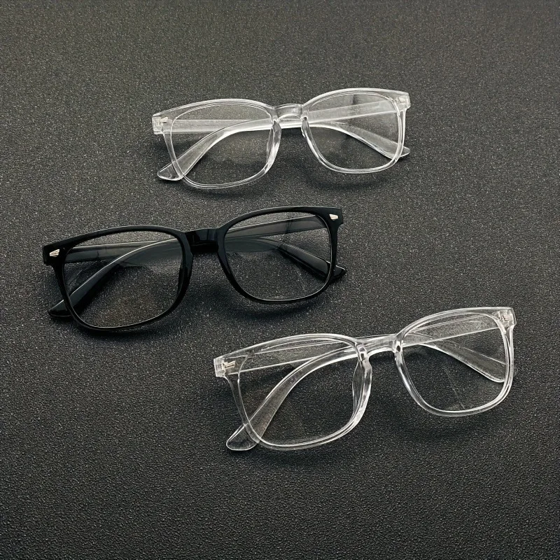 3pcs Unisex Casual Full Frame Square Rivet Fashionable Anti Blue Light Glasses Suitable for Daily Commuting
3pcs Unisex Casual Full Frame Square Rivet Fashionable Anti Blue Light Glasses Suitable for Daily Commuting