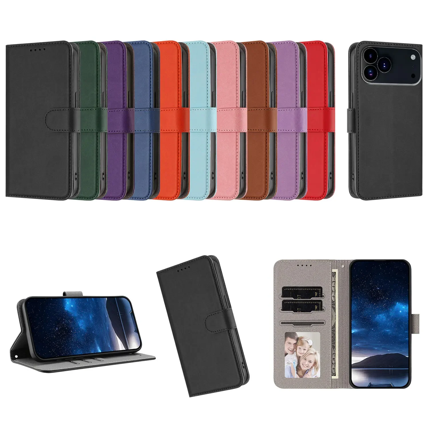 For iPhone 17 Pro Max Solid Color Luxury Leather Flip Case on For iPhone 17 16 15 14 13 12 Pro Max Plus 17 Air 16E Wallet Cover
For iPhone 17 Pro Max Solid Color Luxury Leather Flip Case on For iPhone 17 16 15 14 13 12 Pro Max Plus 17 Air 16E Wallet Cover