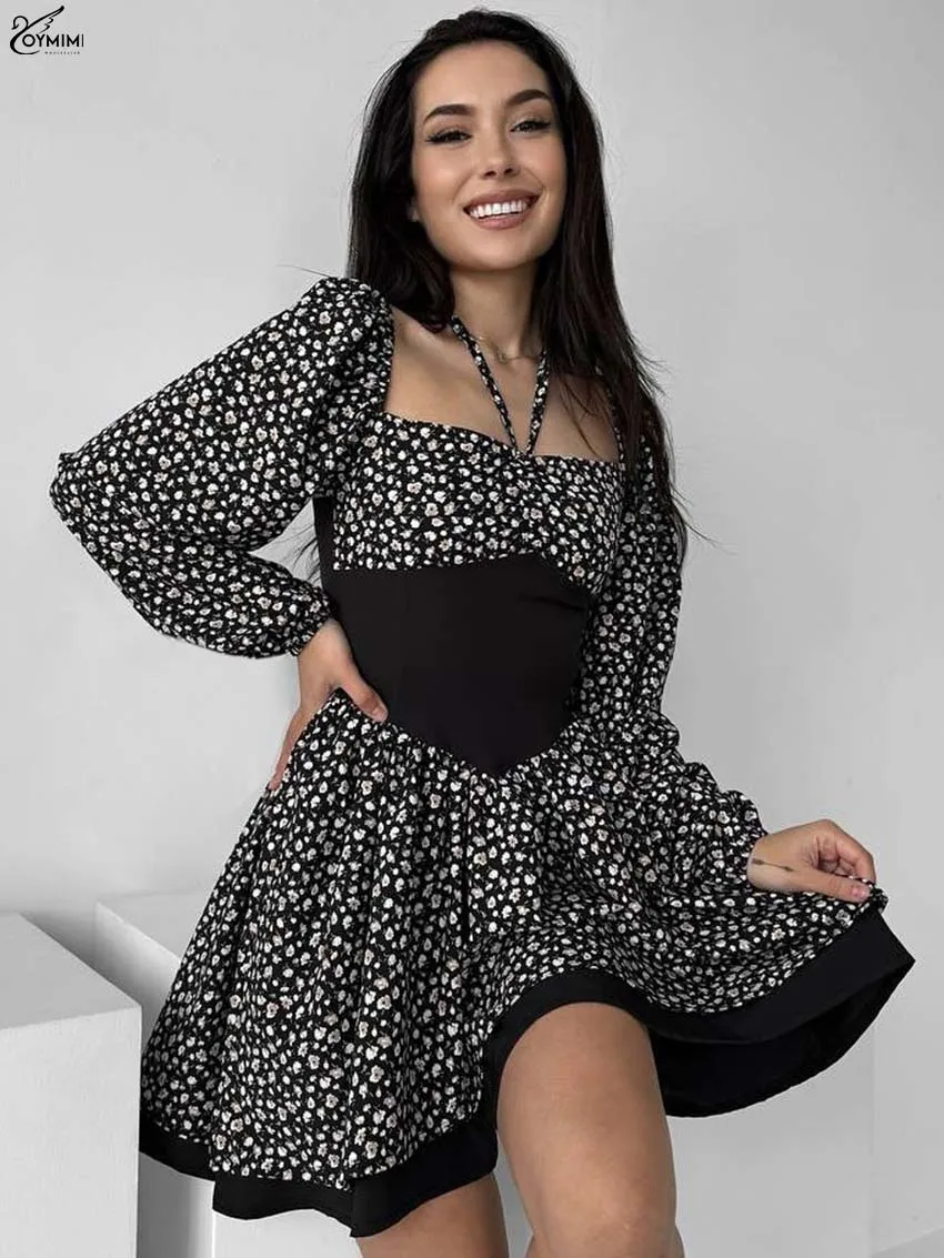 Oymimi Casual Black Print Women's Dress Fashion Square Neck Lace-Up Long Sleeve Dresses Elegant High Waist Pleated Mini Dresses
Oymimi Casual Black Print Women's Dress Fashion Square Neck Lace-Up Long Sleeve Dresses Elegant High Waist Pleated Mini Dresses