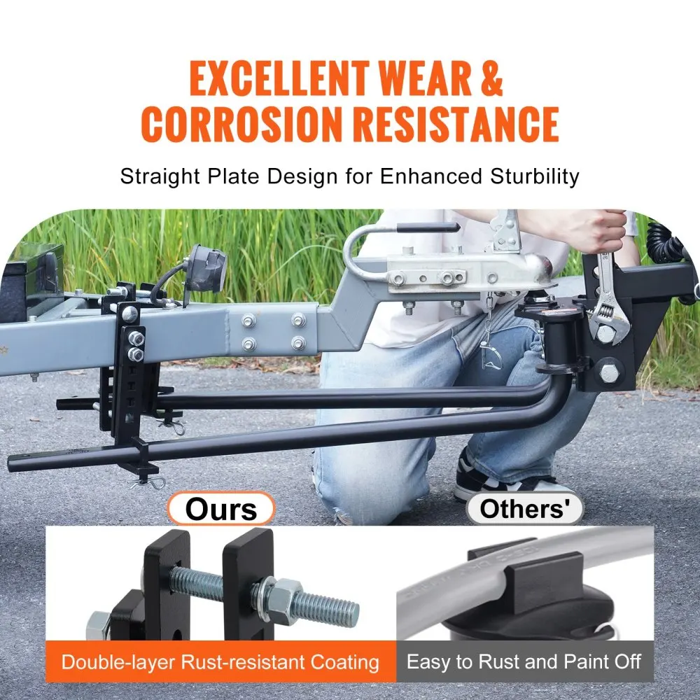 Durable steel material Weight Distribution Hitch with 4-Point Swivel Control,double-layer Wear-Resistant and Rust-Proof coating
Durable steel material Weight Distribution Hitch with 4-Point Swivel Control,double-layer Wear-Resistant and Rust-Proof coating