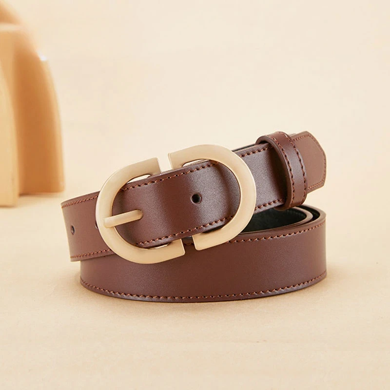 Soft Genuine Leather Women's Belt Premium Solid Color Two Semicircle Gold Buckle Waistband for Pants Jeans and Dress
Soft Genuine Leather Women's Belt Premium Solid Color Two Semicircle Gold Buckle Waistband for Pants Jeans and Dress