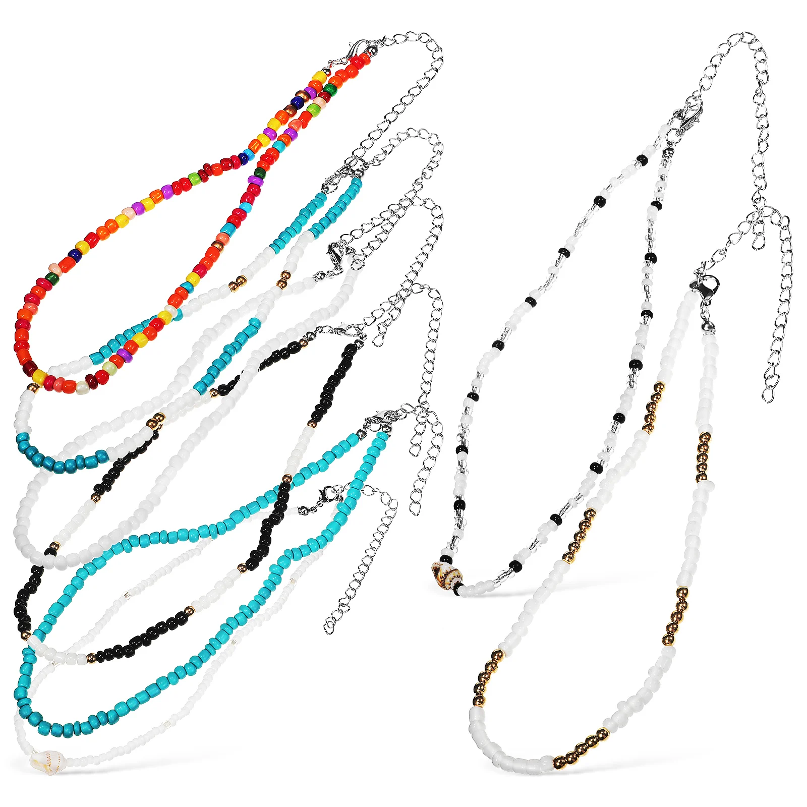 8PCS Bohemian Beads Choker Bead Necklace made Bead Choker Antifade Adjustable Chain Women Beach Party Jewelry Accessories
8PCS Bohemian Beads Choker Bead Necklace made Bead Choker Antifade Adjustable Chain Women Beach Party Jewelry Accessories
