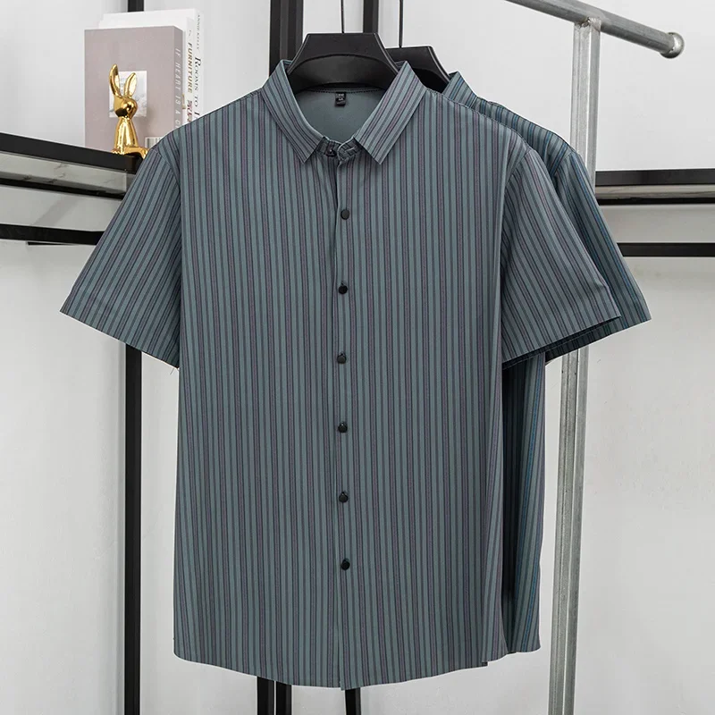 Men Summer Striped Short Sleeve Shirt Non Iron Casual Button Up Blouse Business Daily Office Work Wear
Men Summer Striped Short Sleeve Shirt Non Iron Casual Button Up Blouse Business Daily Office Work Wear