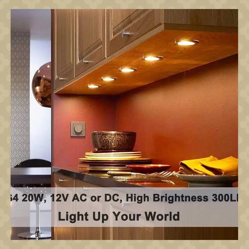 AB45 G4 Bulb, 60 Pack Halogen G4 12V 20W With G4 Bi-Pin Base,High Output G4 Light Bulb 12V 300LM For Cabinet Light Bulbs
AB45 G4 Bulb, 60 Pack Halogen G4 12V 20W With G4 Bi-Pin Base,High Output G4 Light Bulb 12V 300LM For Cabinet Light Bulbs