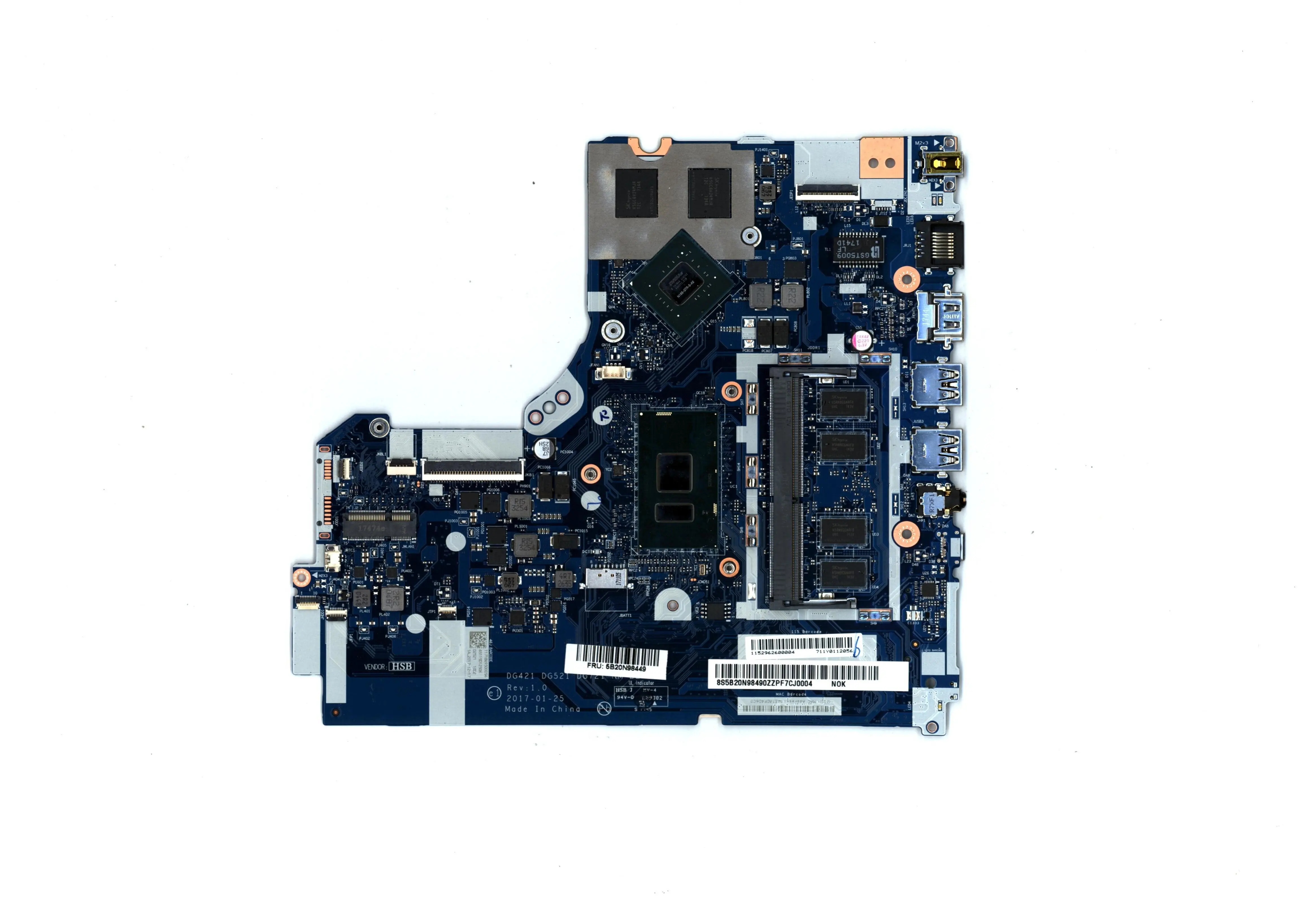 Lot SN NM-B242 FRU PN 5B20P25841 CPU I57200U Model Number compatible replacement ideapad 320-17IKB laptop computer motherboard
Lot SN NM-B242 FRU PN 5B20P25841 CPU I57200U Model Number compatible replacement ideapad 320-17IKB laptop computer motherboard