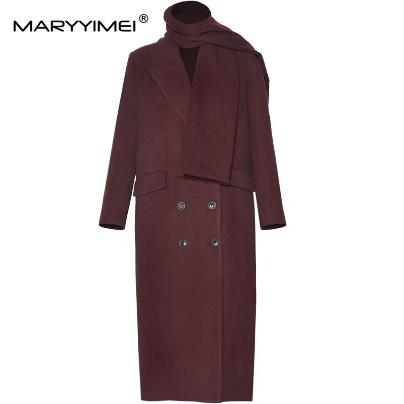 MARYYIMEI Fashion Autumn and Winter Women's Coat Turn-Down Collar Double Breasted Commuter Vintage Solid Color Overcoat
MARYYIMEI Fashion Autumn and Winter Women's Coat Turn-Down Collar Double Breasted Commuter Vintage Solid Color Overcoat