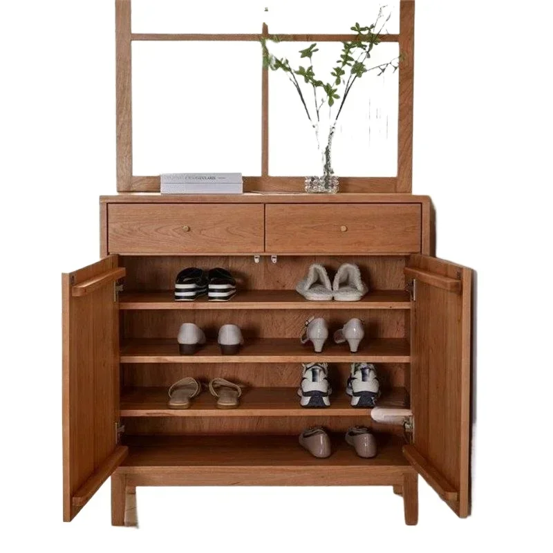 Modern cherry wood simple floor-to-ceiling solid wood screen shoe cabinet entrance entrance cabinet Nordic white glass partiet
Modern cherry wood simple floor-to-ceiling solid wood screen shoe cabinet entrance entrance cabinet Nordic white glass partiet