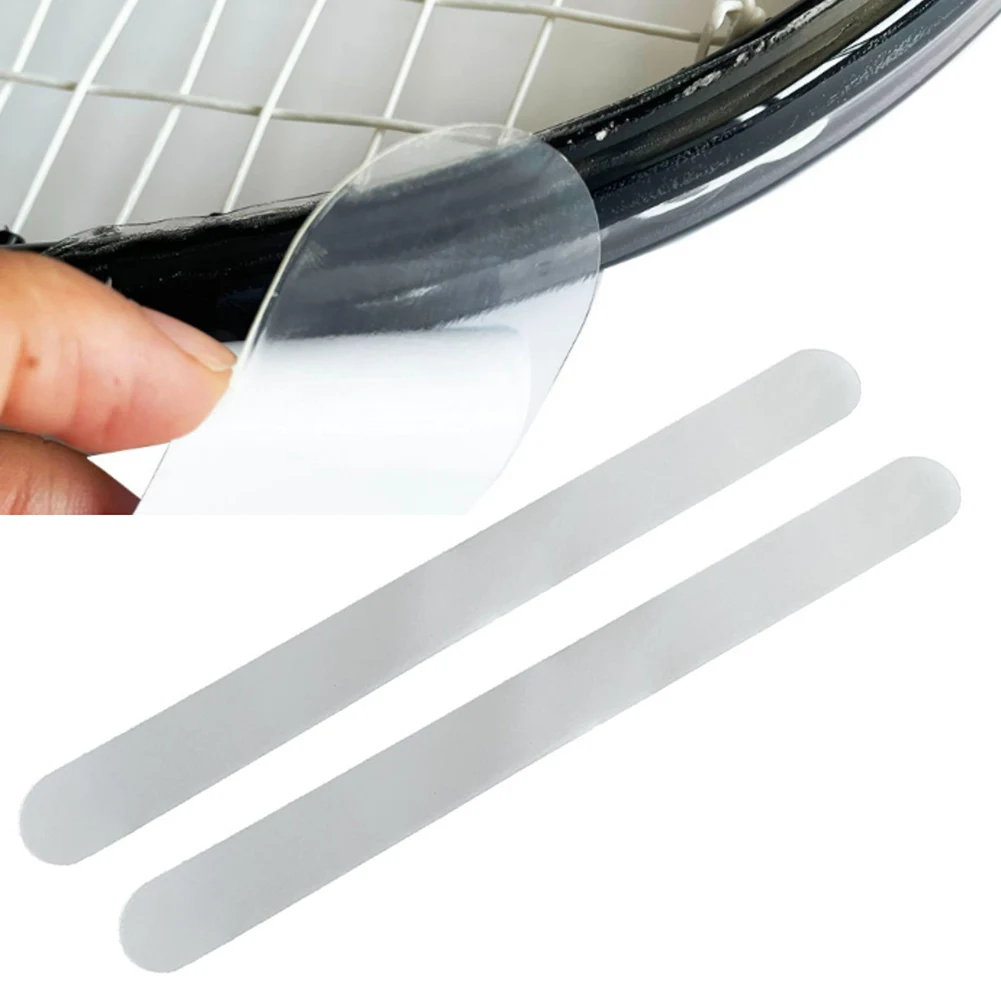 2pcs Tennis Racket Paddle Head Protection Tape 37cm Clear Film for Racquet Protection During Training and Matches
