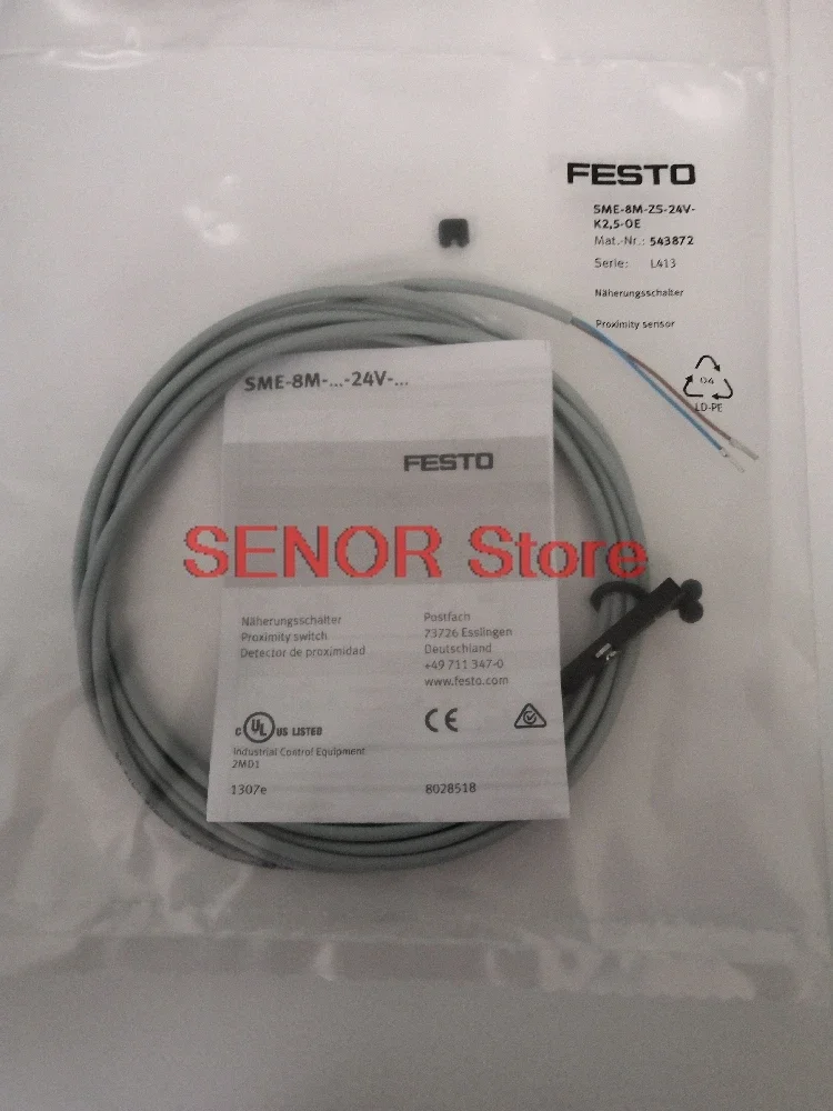New original magnetic switch SME-8M-ZS-24V-K-2,5-OE 543872 two lines
New original magnetic switch SME-8M-ZS-24V-K-2,5-OE 543872 two lines