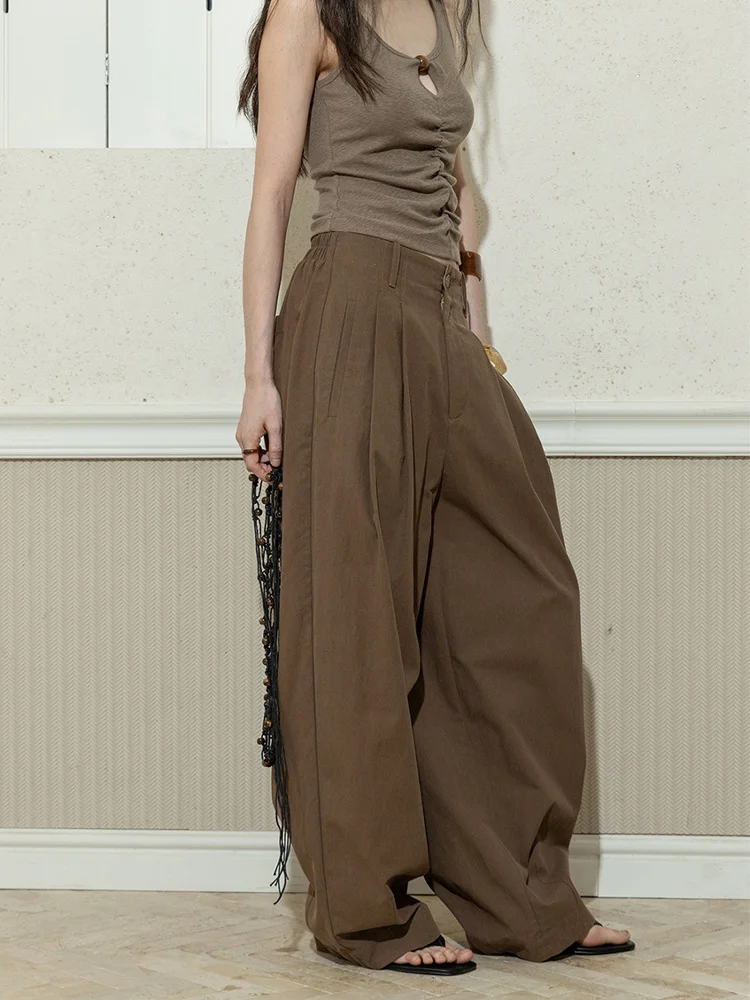 Comfortable Wide Leg Cotton Elastic Waist Casual Pants Women's Versatile Simple Sle Slimming Loose Fit Autumn Wear
Comfortable Wide Leg Cotton Elastic Waist Casual Pants Women's Versatile Simple Sle Slimming Loose Fit Autumn Wear