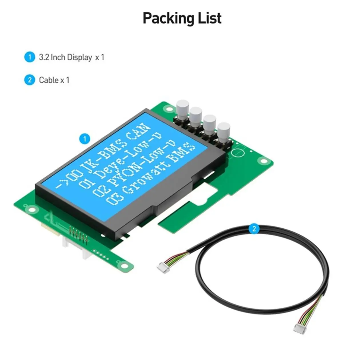 【BRILLIANT 】For JIKONG JKBMS 3.2 Inch SOC Power Display Work for JKBMS JIKONG PB Series BMS Accessories
【BRILLIANT 】For JIKONG JKBMS 3.2 Inch SOC Power Display Work for JKBMS JIKONG PB Series BMS Accessories