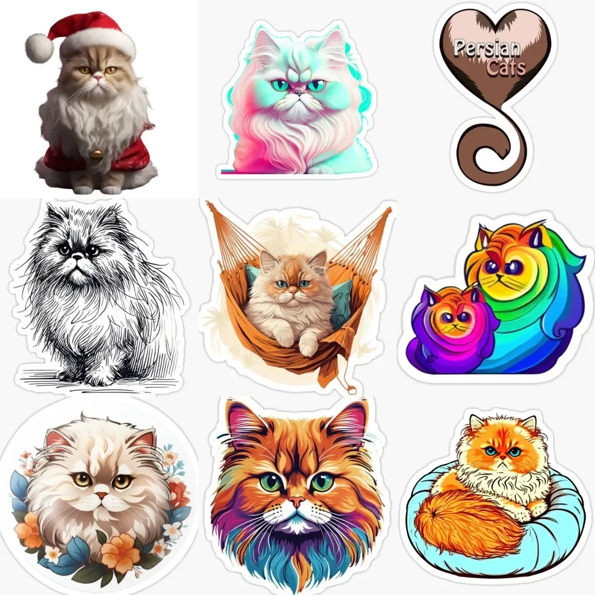 Cute Persian Cat Pets Creative PVC Sticker for Decorate Door Room Fridge Wall Window Car Van Helmet Bicycle Decal Accessories
Cute Persian Cat Pets Creative PVC Sticker for Decorate Door Room Fridge Wall Window Car Van Helmet Bicycle Decal Accessories