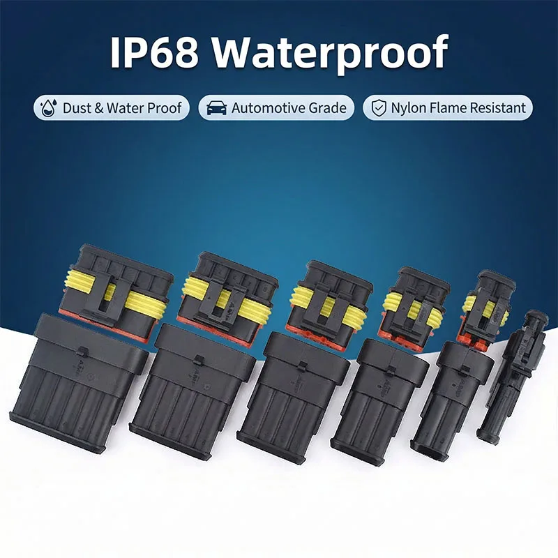 20/50/100Sets 1.5 Series AMP Automotive Connector 1/2/3/4/5/6Pin Male Female Connector Harness Plug IP68 Waterproof Connector
20/50/100Sets 1.5 Series AMP Automotive Connector 1/2/3/4/5/6Pin Male Female Connector Harness Plug IP68 Waterproof Connector