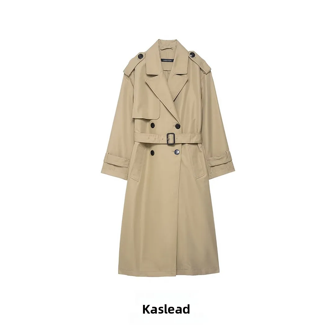 Faionable Long Double-Breasted Coat with Belt KASLEAD Women's Street Sle Loose Fit Autumn Winter Polyester Fibre
Faionable Long Double-Breasted Coat with Belt KASLEAD Women's Street Sle Loose Fit Autumn Winter Polyester Fibre