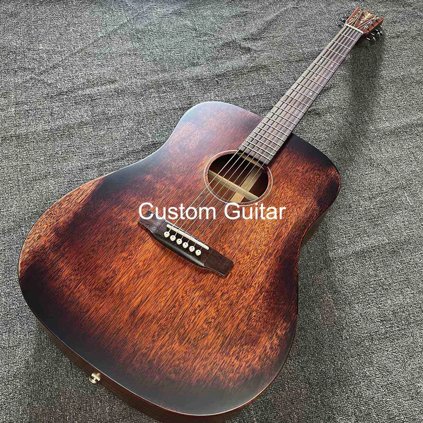 Custom 41 inch D body with SOLID mahogany back side acoustic guitar, matt finishing
Custom 41 inch D body with SOLID mahogany back side acoustic guitar, matt finishing