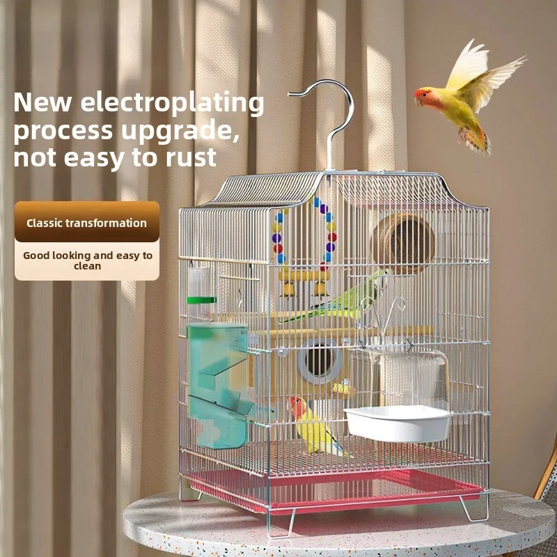 Giant Parrot Cage Large Stainless Steel Plated Metallic Tiger Mottle Bird Breeding Cage Deluxe Aviary Cage Bird Accessories
Giant Parrot Cage Large Stainless Steel Plated Metallic Tiger Mottle Bird Breeding Cage Deluxe Aviary Cage Bird Accessories