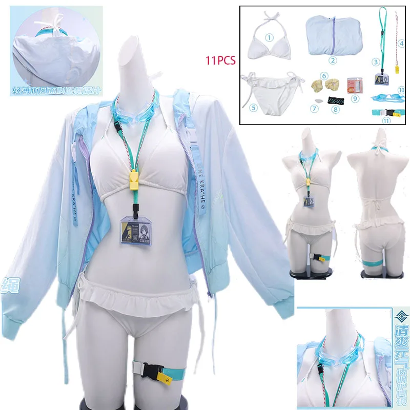 WHH Anime Game Arknights La Pluma Summer Bloom cosplay Swimsuit jacket strap-up style white summer game set
WHH Anime Game Arknights La Pluma Summer Bloom cosplay Swimsuit jacket strap-up style white summer game set