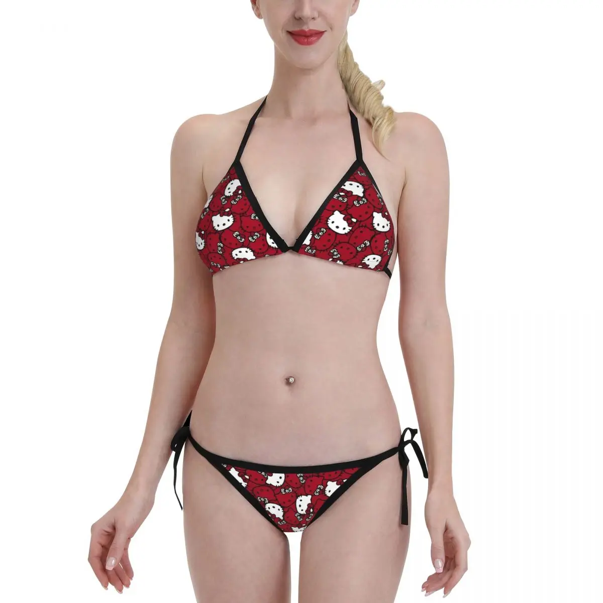 Women Hello Kitty Triangle Bikini Sets Halter Two Piece Sexy Swimsuit String Tie Side Bathing Suit
Women Hello Kitty Triangle Bikini Sets Halter Two Piece Sexy Swimsuit String Tie Side Bathing Suit