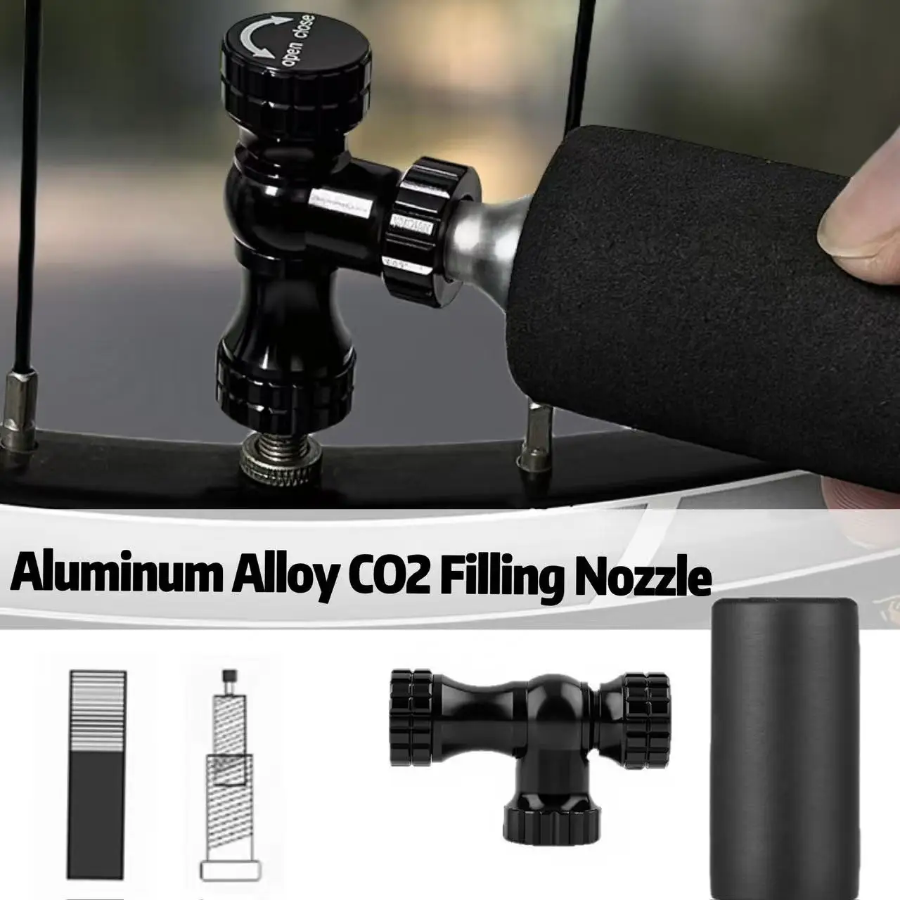 Bicycle inflatable nozzle, highway mountain bike CO2 nozzle, pump, CO2 outdoor riding accessories
Bicycle inflatable nozzle, highway mountain bike CO2 nozzle, pump, CO2 outdoor riding accessories