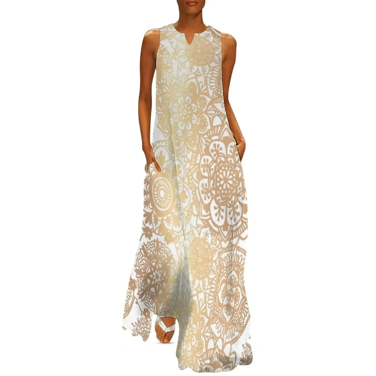 Gold Mandala Pattern Long Dress Women's dresses women dress clothes for women Womens dresses Dress
Gold Mandala Pattern Long Dress Women's dresses women dress clothes for women Womens dresses Dress