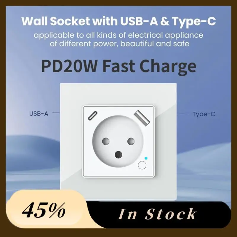 Новая умная израильская настенная розетка Wi-Fi Tuya, розетка USB Type-C PD20W, порт зарядки для Iphone, пульт дистанционного управления с Alexa
Новая умная израильская настенная розетка Wi-Fi Tuya, розетка USB Type-C PD20W, порт зарядки для Iphone, пульт дистанционного управления с Alexa