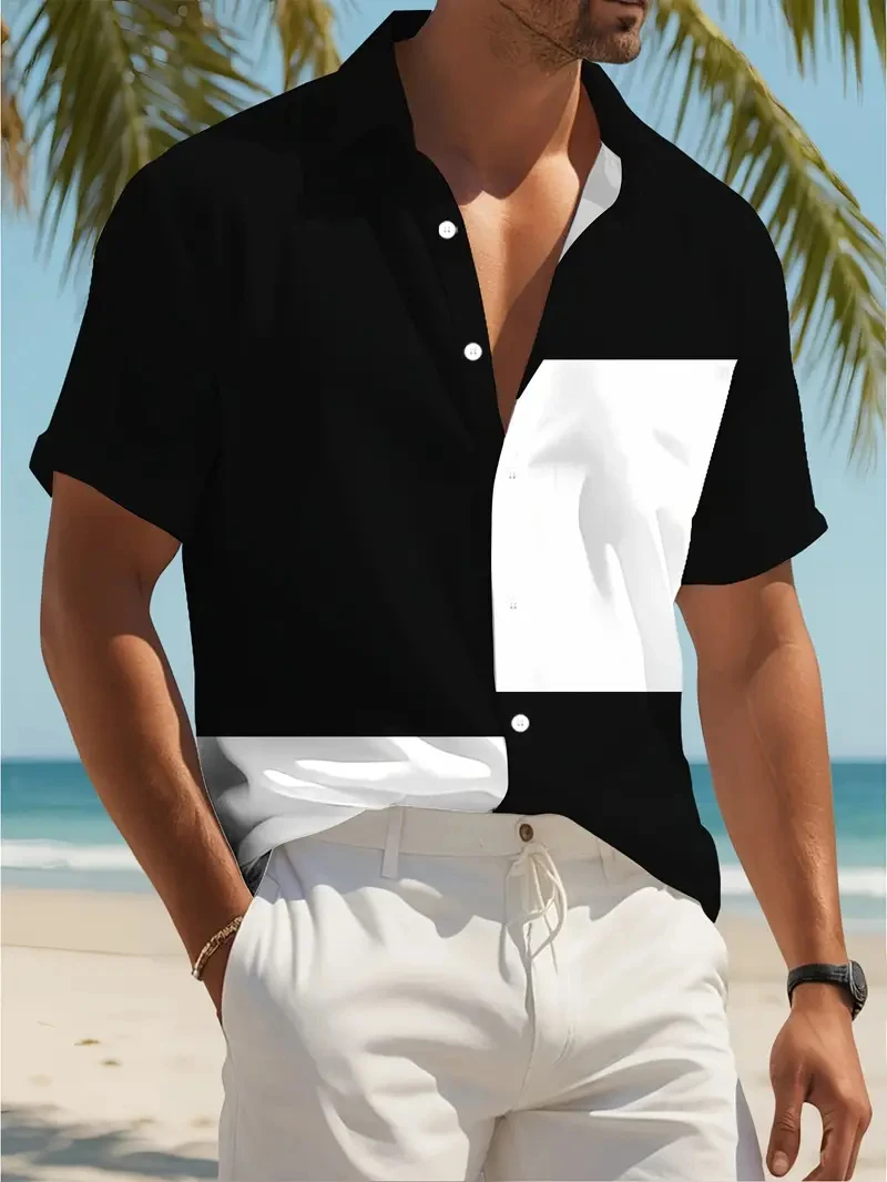 Повседневные мужские рубашки на пуговицах с короткими рукавами для мужчин, свободная рубашка на пуговицах большого размера, топ, гавайская праздничная пляжная рубашка, одежда
Повседневные мужские рубашки на пуговицах с короткими рукавами для мужчин, свободная рубашка на пуговицах большого размера, топ, гавайская праздничная пляжная рубашка, одежда