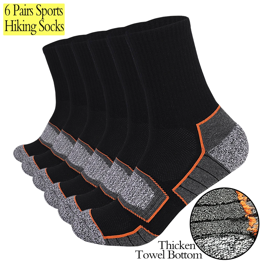 6 Pairs Men's Heavy Cushion Hiking Socks Cotton Anti-Odor Moisture-Wicking Unisex Sizes 35-50 for Trekking Running Multi-Pack
6 Pairs Men's Heavy Cushion Hiking Socks Cotton Anti-Odor Moisture-Wicking Unisex Sizes 35-50 for Trekking Running Multi-Pack