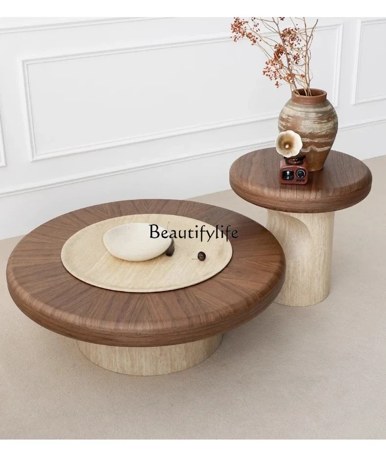 LJYVintage Style Coffee Table for Living Room, Round Solid Wood, Light Luxury, High-End Feel, Travertine Coffee Table
LJYVintage Style Coffee Table for Living Room, Round Solid Wood, Light Luxury, High-End Feel, Travertine Coffee Table