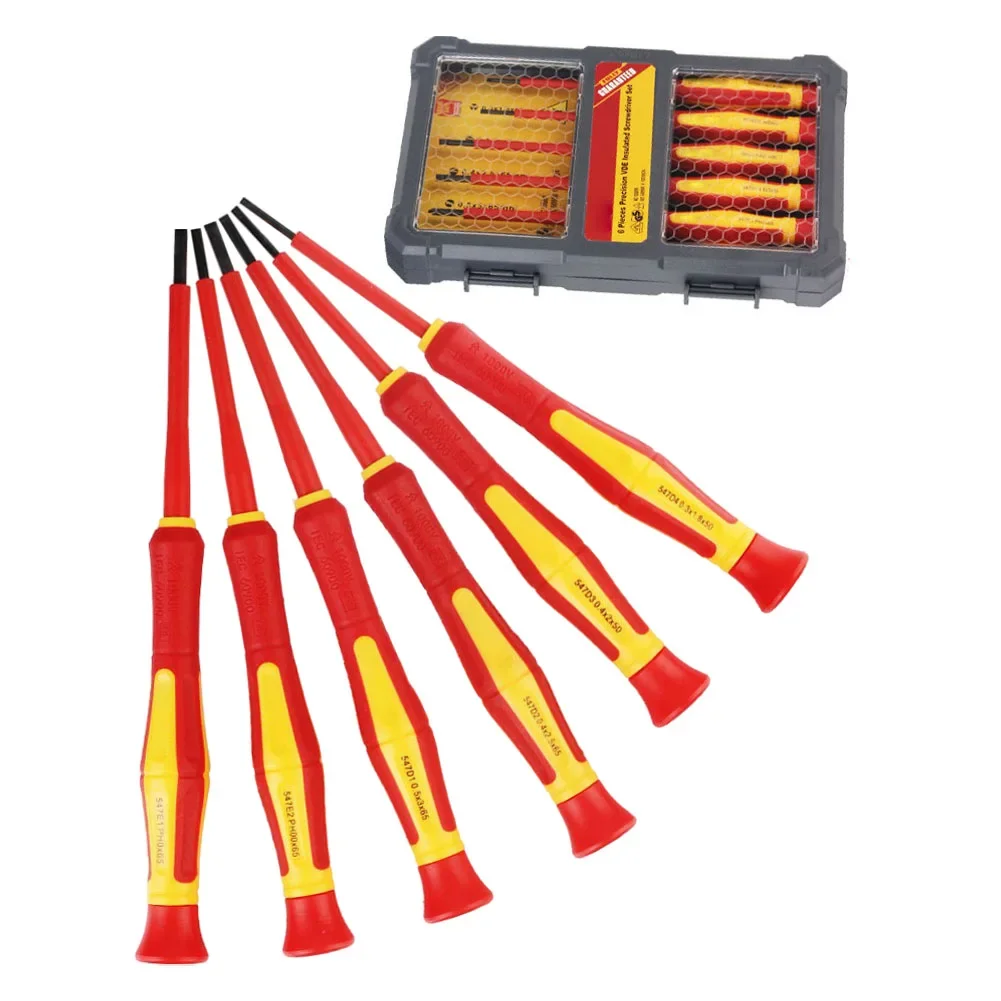 6pcs 1000V Insulated Screwdriver Set Magnetic Tip For Electrical Applications Electronics Watch Repair Tools
6pcs 1000V Insulated Screwdriver Set Magnetic Tip For Electrical Applications Electronics Watch Repair Tools