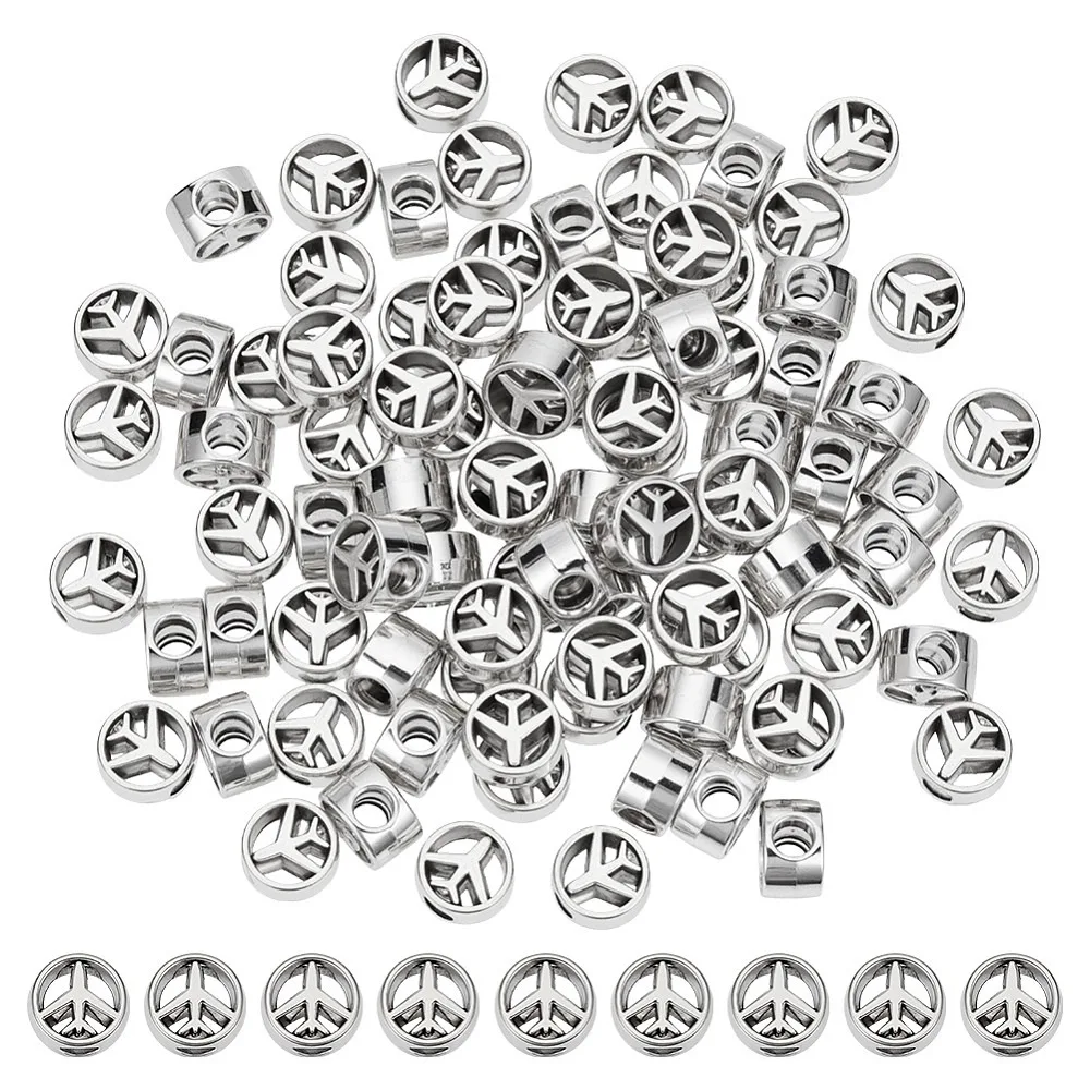 90Pcs Style Alloy European Beads Large Hole Beads Cadmium Free Lead Free Flat Round with Plane Silver 10.5x6mm
90Pcs Style Alloy European Beads Large Hole Beads Cadmium Free Lead Free Flat Round with Plane Silver 10.5x6mm