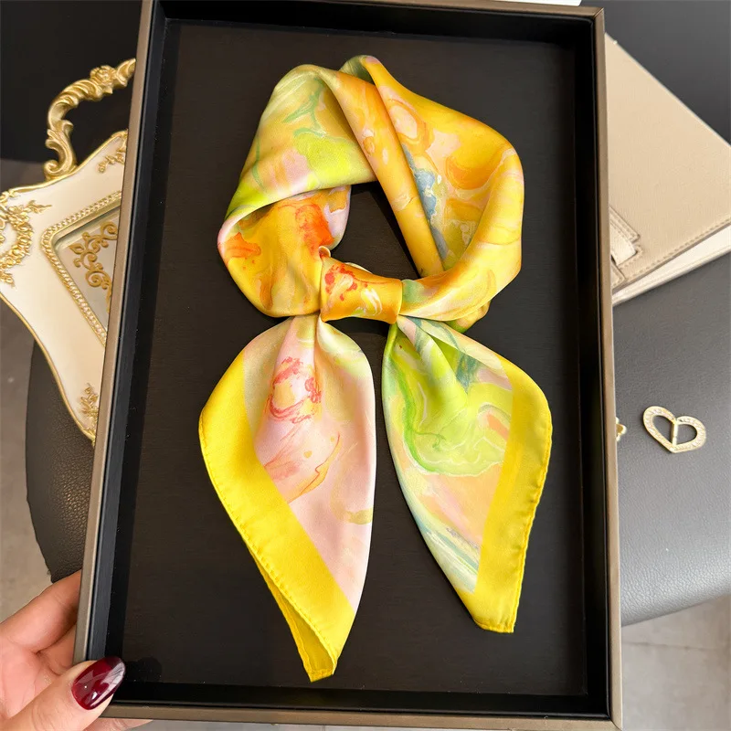 70cm Fashion Silk Square Scarf for Women Elegant Flower Printed Neckerchief Sunscreen Shawl Hijab Commute Bandana and Bag Ribbon
70cm Fashion Silk Square Scarf for Women Elegant Flower Printed Neckerchief Sunscreen Shawl Hijab Commute Bandana and Bag Ribbon