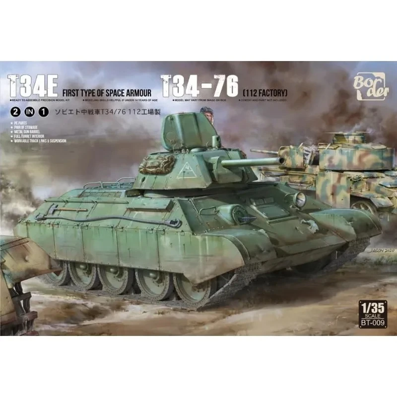 Border Model BT-009 T34E First Type of Spaced Armour T34-76 (112 factory) 1/35 Tank Scale Model Kit
Border Model BT-009 T34E First Type of Spaced Armour T34-76 (112 factory) 1/35 Tank Scale Model Kit