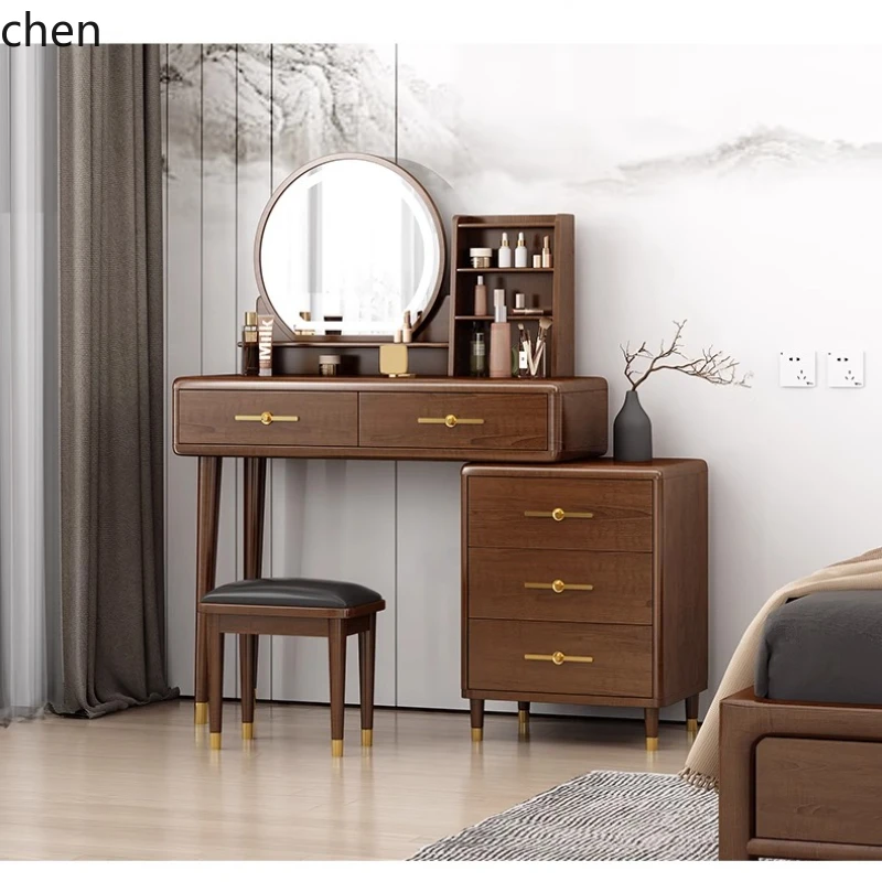 YFY solid wood dresser bedroom with mirror leather stool dresser telescopic small makeup storage cabinet
YFY solid wood dresser bedroom with mirror leather stool dresser telescopic small makeup storage cabinet