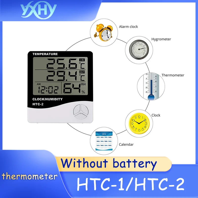 HTC-1 Electronic Digital Hygrometer - High Precision Indoor Temperature and Humidity Meter, Home Desktop Temperature Gauge, Alar
HTC-1 Electronic Digital Hygrometer - High Precision Indoor Temperature and Humidity Meter, Home Desktop Temperature Gauge, Alar