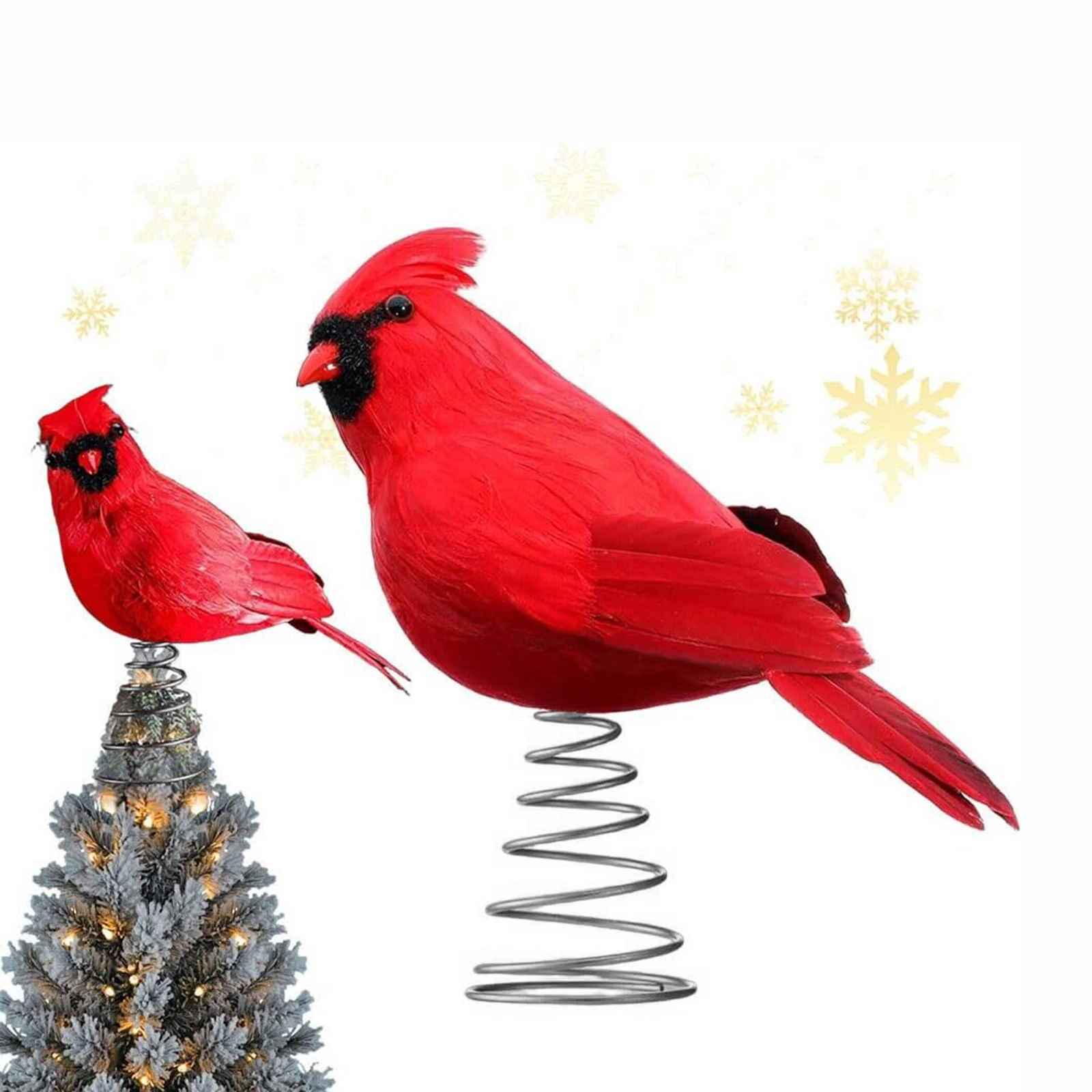 Red Feathered Cardinal Artificial Feather Flocked Christmas Ornaments Red Bird Feathered Treetop for Holiday Party Decor
Red Feathered Cardinal Artificial Feather Flocked Christmas Ornaments Red Bird Feathered Treetop for Holiday Party Decor