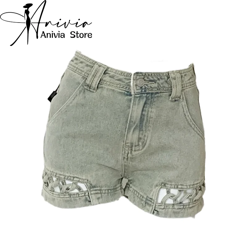 Women Blue Hollow Out Denim Shorts Vintage Harajuku Hight Waist Jean Shorts Y2k Aesthetic Mini Short Pants 2000s Clothes Summer
Women Blue Hollow Out Denim Shorts Vintage Harajuku Hight Waist Jean Shorts Y2k Aesthetic Mini Short Pants 2000s Clothes Summer