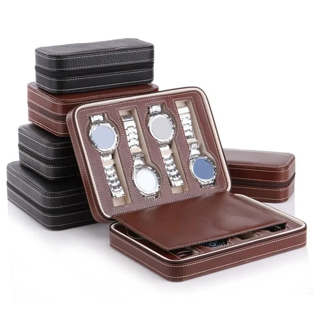 PU Watch Box Portable 2/4/8 Slot Leather Display Case Storage Watch Organizer Holder Zipper Exquisite and Durable Travelling Bag
PU Watch Box Portable 2/4/8 Slot Leather Display Case Storage Watch Organizer Holder Zipper Exquisite and Durable Travelling Bag