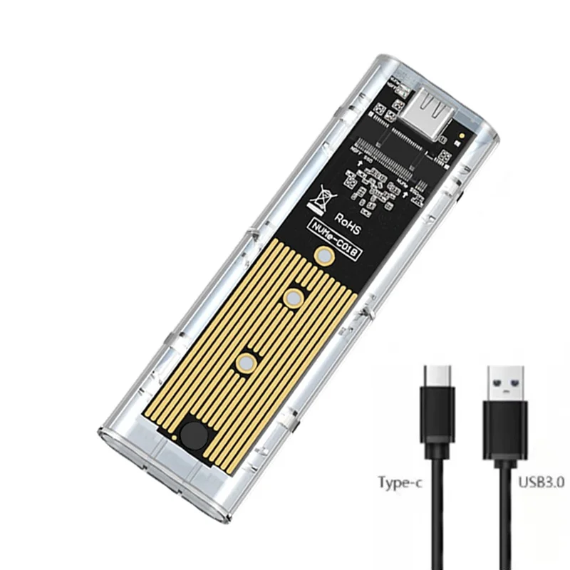 M.2 SATA/NVME To USB3.0 SATA Mobile Hard Disk Case SATA SSD USB-C Transparent External Solid State Enclosure Adapter Accessories
M.2 SATA/NVME To USB3.0 SATA Mobile Hard Disk Case SATA SSD USB-C Transparent External Solid State Enclosure Adapter Accessories