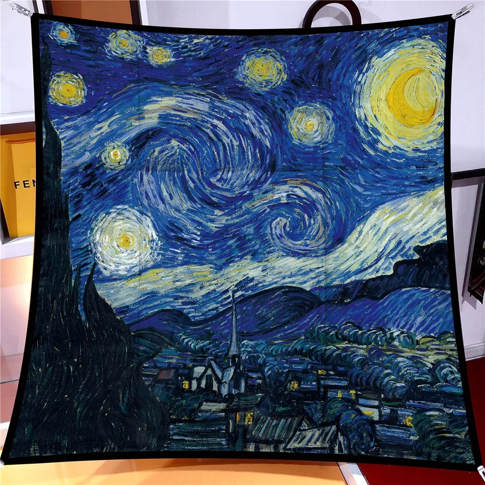 Spring New Style 90cm Van Gogh Oil Painting Series Starry Plum Blossom White Rose Stripe Decorative Shawl Large Square Scarf
Spring New Style 90cm Van Gogh Oil Painting Series Starry Plum Blossom White Rose Stripe Decorative Shawl Large Square Scarf