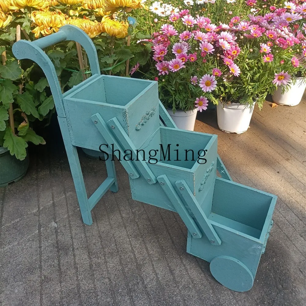 SM new exquisite premium villa courtyard solid wood cart three-plate flower stand B & B balcony wooden bonsai shelf
SM new exquisite premium villa courtyard solid wood cart three-plate flower stand B & B balcony wooden bonsai shelf