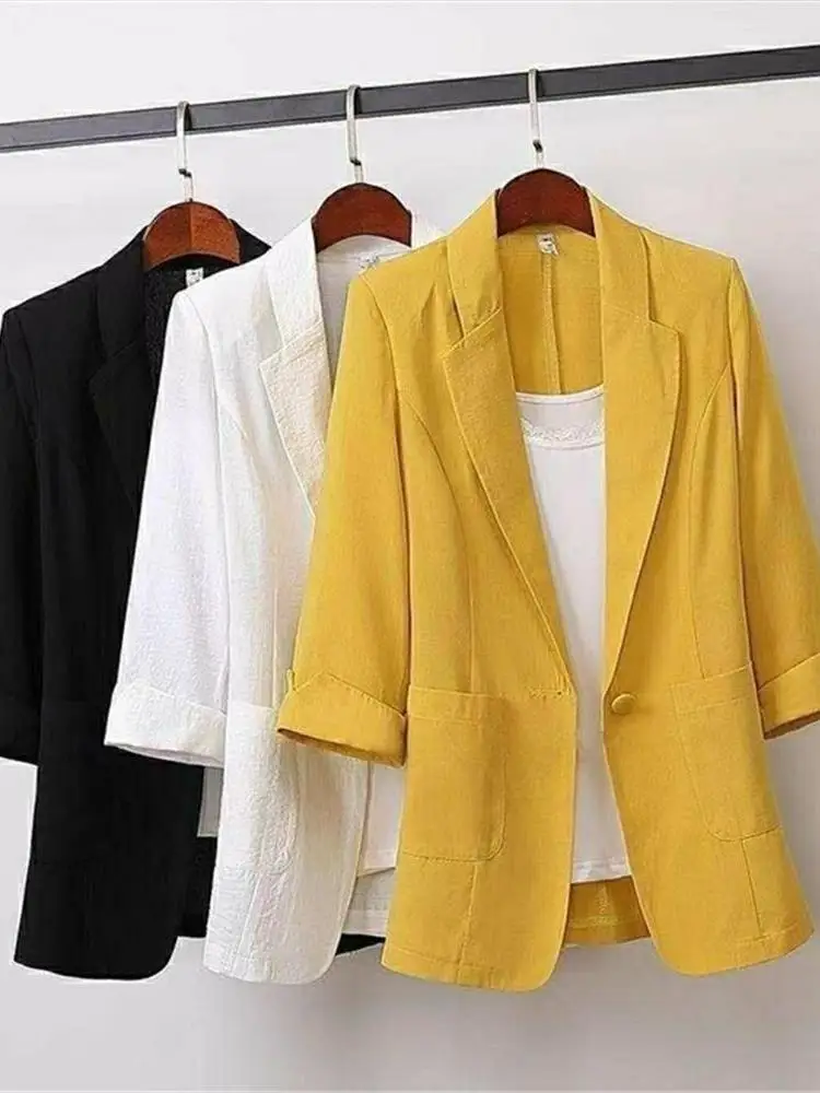 Lightweight Loose Fit Women's Jaet Thin Outerwear Summer New Sle Korean Version Midi Length Versatile Casual Suit
Lightweight Loose Fit Women's Jaet Thin Outerwear Summer New Sle Korean Version Midi Length Versatile Casual Suit