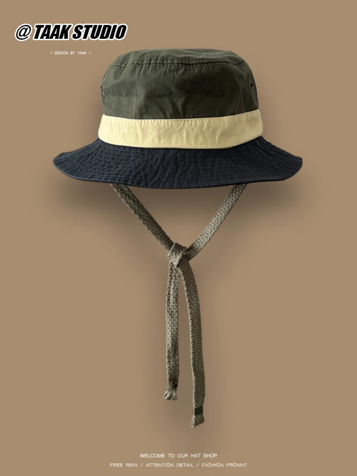 Outdoor retro color matching sunscreen basin hat sunshade mountaineering hat children's summer drawstring bucket hat
Outdoor retro color matching sunscreen basin hat sunshade mountaineering hat children's summer drawstring bucket hat