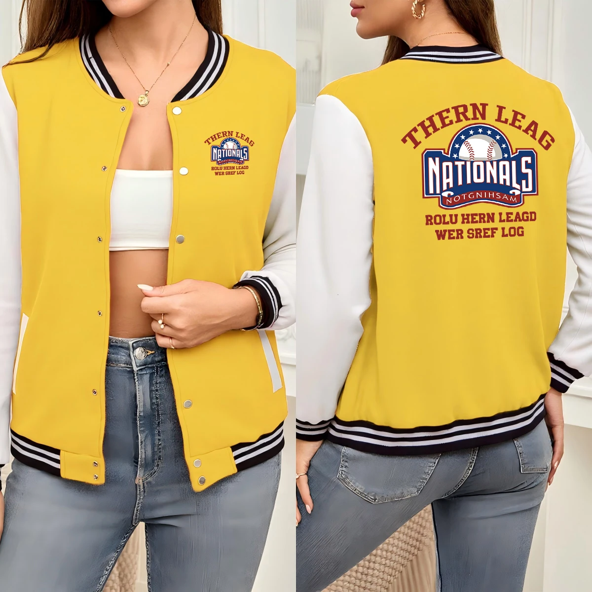 Thern Leag Nationals Baseball Sport Print Woman Jackets Autumn Casual Jacket Soft Street Uniform Comfortable Hot Sale Veste
Thern Leag Nationals Baseball Sport Print Woman Jackets Autumn Casual Jacket Soft Street Uniform Comfortable Hot Sale Veste
