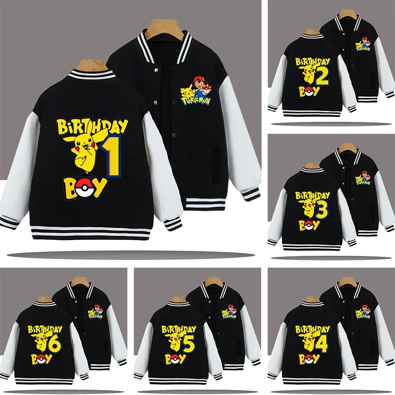 Pikachu 3-12-year-old children's baseball outfit boys' sports shirt with digital cartoon print spring/autumn jacket casual shirt
Pikachu 3-12-year-old children's baseball outfit boys' sports shirt with digital cartoon print spring/autumn jacket casual shirt