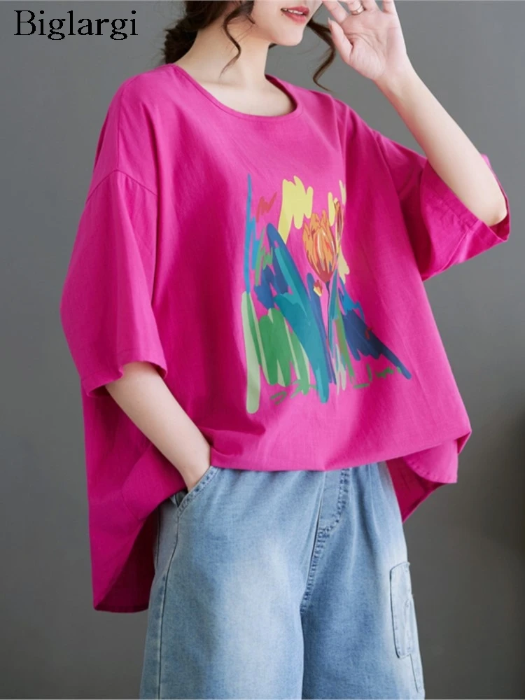 Oversized Summer T-Shirts Women Flower Graffiti Print Fashion Ladies Blouses Casual Loose Short Sleeve Woman T-Shirts
Oversized Summer T-Shirts Women Flower Graffiti Print Fashion Ladies Blouses Casual Loose Short Sleeve Woman T-Shirts