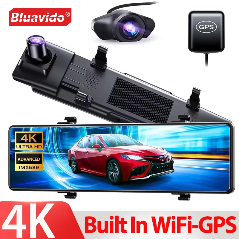 12" 4K Mirror Dash Cam IMX589 Front and Rear Dual Camera Built in WiFi GPS Night Vision Loop Record Parking Monitor Touch Screen
12" 4K Mirror Dash Cam IMX589 Front and Rear Dual Camera Built in WiFi GPS Night Vision Loop Record Parking Monitor Touch Screen
