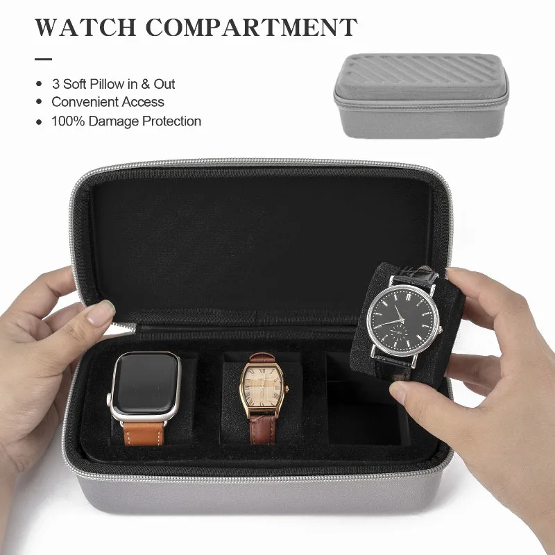 EVA Watch Case Storage Box 3 Slots Luxury Shockproof Watch Case Organizer Display Box Holders Men Portable Waterproof Boxes
EVA Watch Case Storage Box 3 Slots Luxury Shockproof Watch Case Organizer Display Box Holders Men Portable Waterproof Boxes