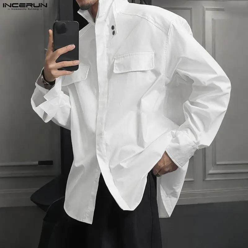 INCERUN Men Shirt Solid Color Stand Collar Long Sleeve Men Clothing Streetwear Loose Korean Style Shirts Fashion Casual Tops Men
INCERUN Men Shirt Solid Color Stand Collar Long Sleeve Men Clothing Streetwear Loose Korean Style Shirts Fashion Casual Tops Men